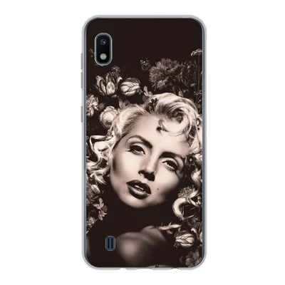 Produktbild von MuchoWow® Handyhülle Schutzhülle Hülle für Samsung Galaxy A10 Frau - Blumen - Schmetterling Silikon Softcase Handy Hülle - Schutzhülle