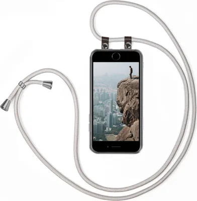 Produktbild von UMHÄNGEHÜLLE + KORDEL für iPhone 7 / iPhone 8, Farbe:Hellgrau