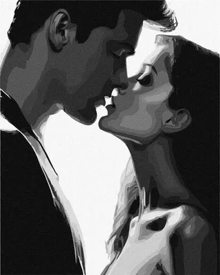 Image de Peinture par numéros - Un baiser tendre 40 x 50 cm - Ideyka