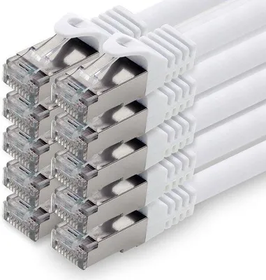 Image de Câble Ethernet CAT 7 - Câble Internet LAN - 15 mètres - Blanc - Double blindage