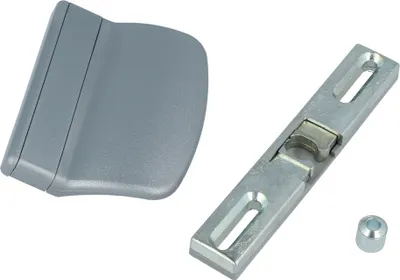 Produktbild von Balkontürgriff Balkontürschnäpper mit Gegenstück Ziehgriff Universal-Schnäpper Silber