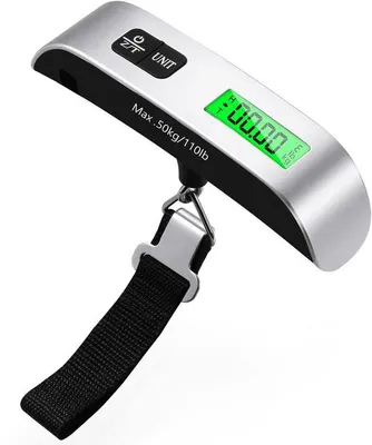 Obrázek produktu pro Digitální váha na zavazadla Azomor s háčkem a LCD displejem pro přesné vážení