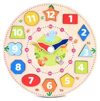 Image de Jeu d'empilage Webby Holzuhr pour l'éducation précoce (12 pièces, multicolore) | Jouet de tri