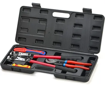Zdjęcie produktu dla Zestaw zaciskarek do kabli akumulatorowych, zakres zaciskania 6-50 mm², z funkcją cięcia