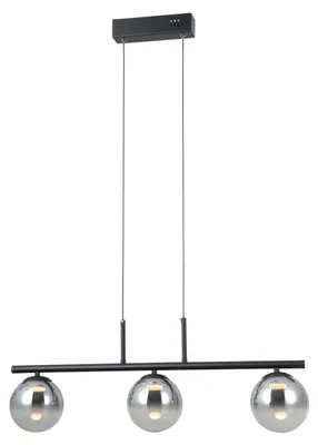 Zdjęcie produktu dla Lampa wisząca LED VELADA czarna matowa 15W Ciepła biel 610lm szkło wym:120x71x13cm IP20 Italux