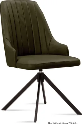 Produktbild von Esszimmerstuhl drehbar (2er-Set) Denise 52x91x60 Schwarz/Khaki