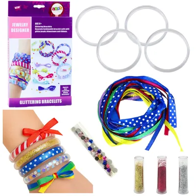 Productafbeelding van DIY-pakket voor het maken van glitterlintarmbanden
