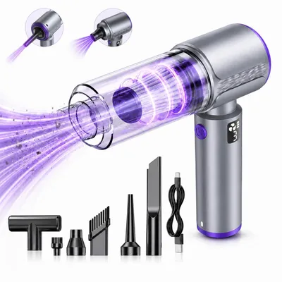 Produktbild von 4-In-1 Handstaubsauger, 20000PA Akku-Handstaubsauger, LED kabelloser Autostaubsauger,Staubsauger&Gebläse, Mini Staubsauger für Auto, Zuhause, Haustier