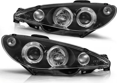 Immagine prodotto di Fari Angel Eyes compatibili con Peugeot 206, anno di produzione 1998-2006, neri, H4