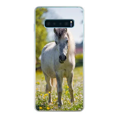 Produktbild von MuchoWow® Handyhülle Schutzhülle Hülle für Samsung Galaxy S10 Plus Pferd - Blumen - Licht Silikon Softcase Handy Hülle - Schutzhülle