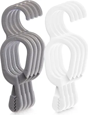 Immagine prodotto di Orion | Clip per asciugamani con gancio - Set di 8 - Appendino per asciugamani - 6,7x2 cm - Bianco e grigio
