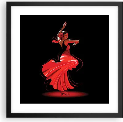 Produktbild von Gerahmtes Poster - Schwarzer Rahmen - Tanz Tänzer - 40x40 cm - Wand Bild - Wanddeko - Wandbilder - Kunstposter - Wandposter - Bilderrahmen - Bilder - Kunstdruck - Wandbild - P2BAC40x40-4121