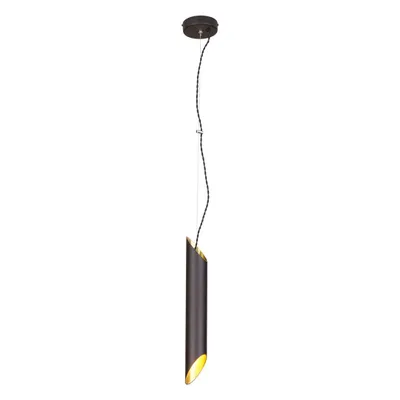 Image de Suspension Libra noir et or 1xE14x40W en laiton, dimensions : 85,5 x 6 x 8,5 cm, IP20, Milagro