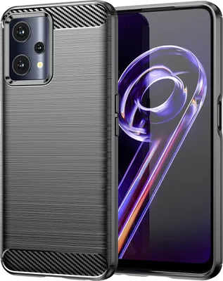Produktbild von Realme 9 5G Hülle, Carbon-Faser TPU Silikon Stoßfest Schutzhülle für Realme 9 5G Schwarz