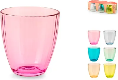 Immagine prodotto di PASABAHCE Set 6 Bicchieri Linea Colori Assortiti Cl 28