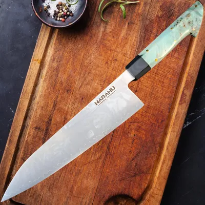 Produktbild von Damast Küchenmesser SM-39205 - Big Chef / Grün KP39205