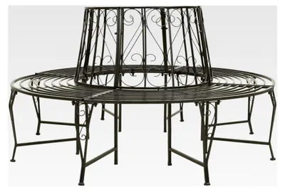 Produktbild von Runde Gartenbank aus Metall, 160 cm, für den Außenbereich