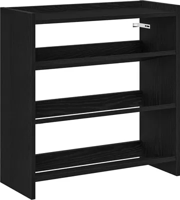 Zdjęcie produktu dla Stojak na buty, czarna, 60x25x62 cm, materiał drewnopochodny