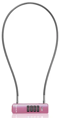 Immagine prodotto di Lucchetto combinato a cavo, 4 cifre, rosa, cavo da 60 cm