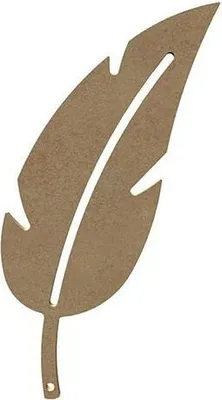 Zdjęcie produktu dla Pióro wykonane z drewna MDF do dekoracji - 21 x 7 cm