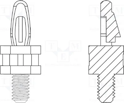 Produktbild von 10x t Gewindestab,Klickbefestigung 8G504V40306 Kuntoff-Montagestifte 66 L: 9,5mm