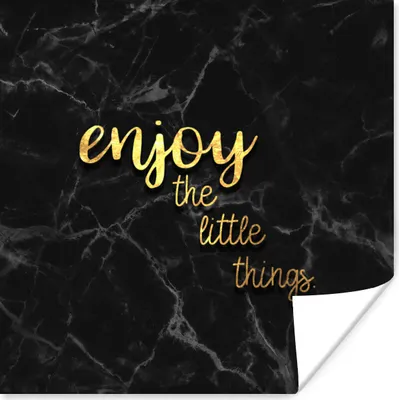 Produktbild von MuchoWow® Poster Zitate - Sprichwörter - Gold - Marmor 100x100 cm - Babyzimmer