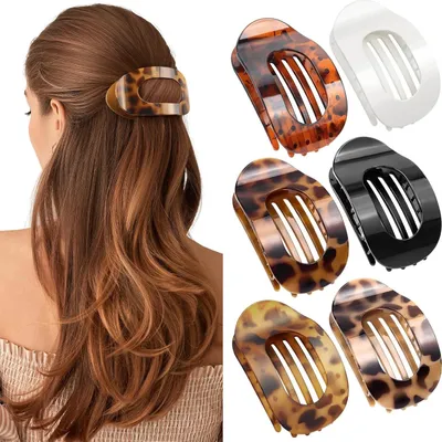Produktbild von Haarklammern Damen 6 Farben Große Rutschfeste Flache Haarspangen Franziösische Clips
