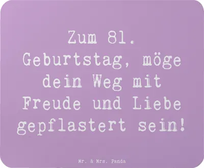 Produktbild von Mr. & Mrs. Panda Mauspad Spruch 81. Geburtstag - Lavendeltraum - Geschenk, Jubiläum, mousematte, Mouse Pad, laptop mousepad, Happy Birthday, Feier, Alter, Geschenke