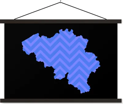 Produktbild von MuchoWow® Textilposter Karte - Belgien - Muster 120x80 cm mit schwarzem Rahmen - Wanddeko