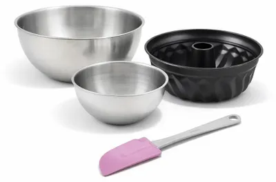 Image de Set de 4 ustensiles de pâtisserie moule à gâteaux bols et spatule Black metallic Black mettallic Zenker Black mettallic