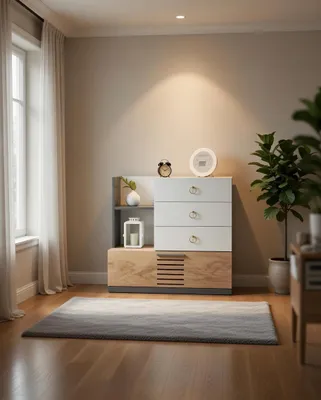 Productafbeelding van Commode met houten details voor extra opbergruimte, in een modern design