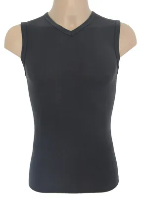 Produktbild von HERMKO 63050 Herren Funktions Tank Top mit V-Ausschnitt Funktionsunterwäsche Unterhemd aktiv schnelltrocknend Muskelshirt, Größe:D 8 = EU XXL, Farbe:graphit