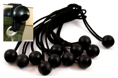 Produktbild von Schwarze Gummispanner für Abdeck- und Zeltplanen (36 Stück)