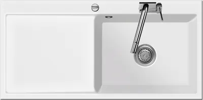 Produktbild von Flächenbündige Spüle MERA 100 SL F Polar Becken rechts mit Excenterbedienung