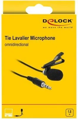 Zdjęcie produktu dla DeLOCK 66279, Mikrofon przypinany, -30 dB, 50 - 16000 Hz, 2200 Ω, Wielokierunkowy, Przewodowa
