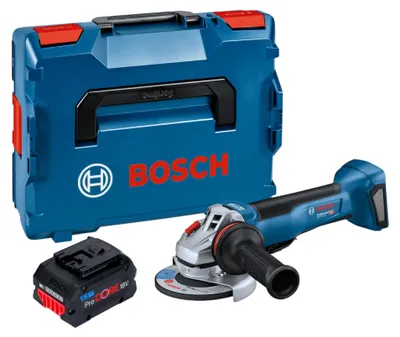 Obrázek produktu pro Bosch GWS 18V-10 P Professional akumulátorová úhlová bruska 18 V 125 mm bezkartáčová + 1x akumulátor ProCORE 5,5 Ah + L-Boxx – bez nabíječky