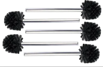 Produktbild von 5x WC Bürste schwarz Edelstahl Griff Ersatz Klobürste Toiletten Bürste