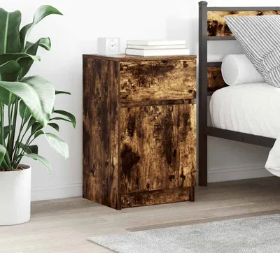 Obrázek produktu pro vidaXL Noční stolky 2 ks. Kouřový dub 39x35x65 cm Materiál na bázi dřeva