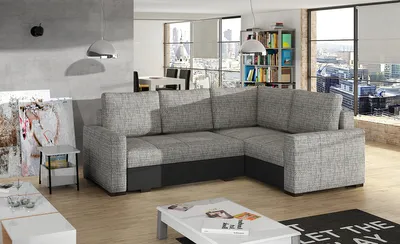 Produktbild von NABBI Ecksofa mit Zersetzung u Lagerraum Castelo P - Grauschwarz