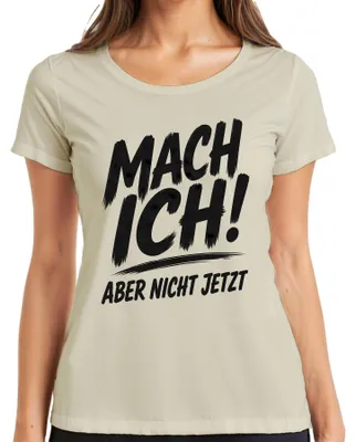 Immagine prodotto di Certo! Ma non adesso. T-shirt da donna con scritta "Pigro, ma divertente", colore naturale, taglia 3XL