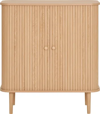 Produktbild von Kommode >Nikko< 2 Lammelen-Schiebetüren, 1 Boden, in eichefarbig - 40x87x80 (BxHxT)