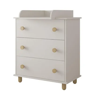 Produktbild von ZEE BAMBI Kaschmir Set Beistellbett Baby mit Rollen + Wickelkommode 3-fach höhenverstellbar Kinder Bett mit Absenkbarer Seite Gitterbett & Kommode