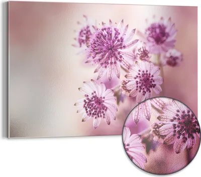 Produktbild von DEQORI Magnettafel Metall 90x60 cm 'Lila Sterndolden' Whiteboard Pinnwand Magnetboard Büro