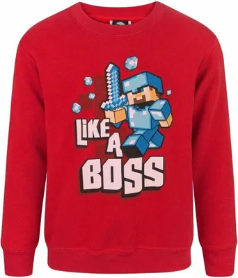 Obrázok produktu pre Minecraft Jungen Like A Boss mikina NS221 (5-6 rokov (110/116)) (Rot)