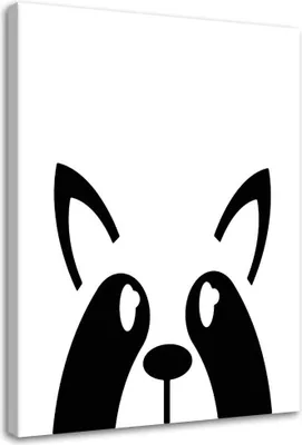 Produktbild von Leinwandbild waschbär 60x90 cm Feeby grau wandbild bereit zum aufhängen