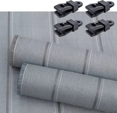 Produktbild von Arisol Vorzeltteppich 250x400cm 100% PP Outdoor Zeltteppich grau inkl Clips, Tragetasche