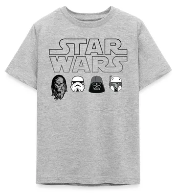 Produktbild von Star Wars Chewbacca Stormtrooper Darth Vader Icons Teenager T-Shirt, 152/164 (12-14 Jahre), Grau meliert