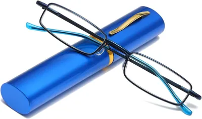 Produktbild von Lesebrille ultra-dünn, Metallausführung, mit tragbarer Clip, für unterwegs