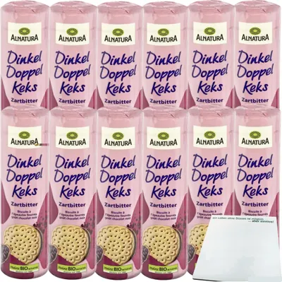 Produktbild von Alnatura Dinkel Doppelkeks Zartbitter VPE (12x330g Packung) + usy Block