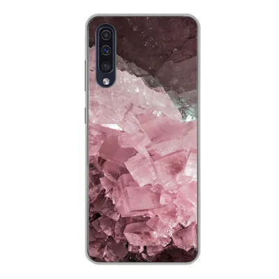Produktbild von MuchoWow® Handyhülle Schutzhülle Hülle für Samsung Galaxy A50 Naturstein - Rosa - Kristall Silikon Softcase Handy Hülle - Mobiltelefonhülle